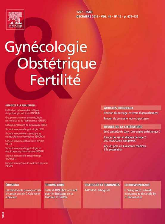 Go to journal home page - Gynécologie Obstétrique & Fertilité